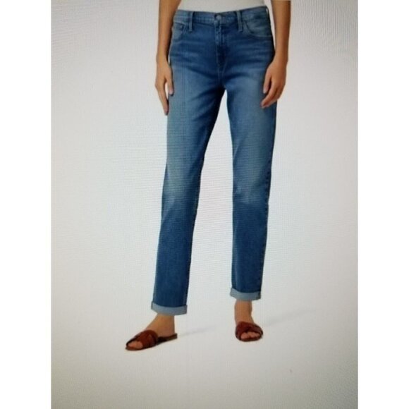 Hudson Natalie Midrise Slim Boyfriend Crop Honey Bee Blue Jeans WOMENS SIZE 28 - Picture 1 of 15